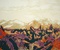 Milli Janatková - Lávové pole, barevný linoryt ©