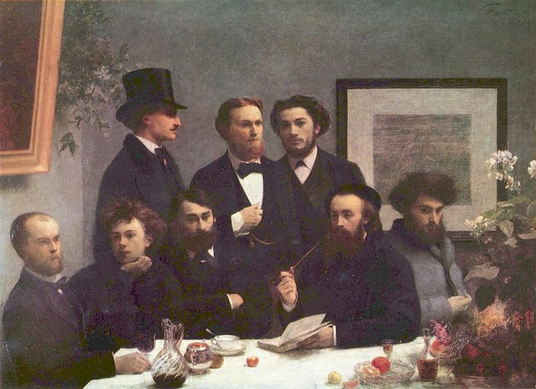 Prokletí básníci v malbě Henriho Fantin-Latoura z roku 1872